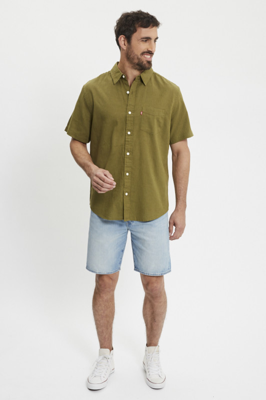 Chemise Classic lin & coton vert olive levi's