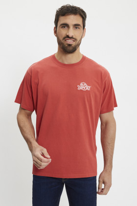 T-shirt vintage graphic rouge homme