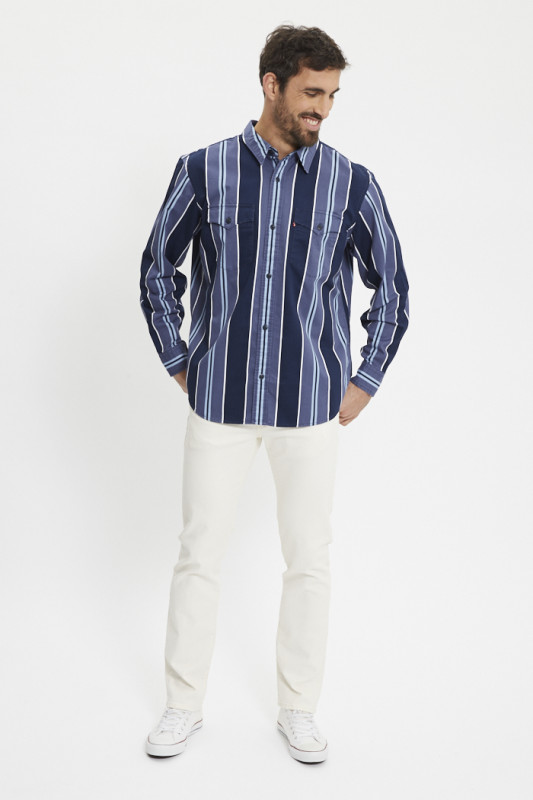 Chemise western Caron bleue à rayures homme Levi's