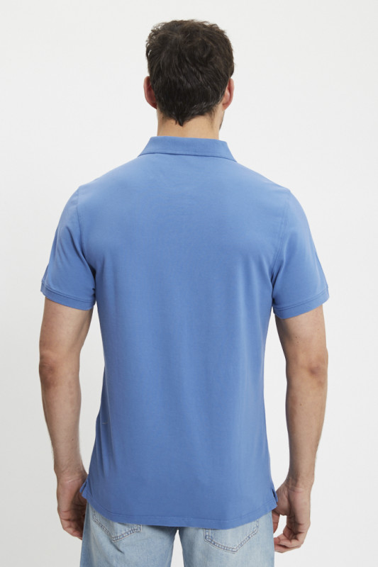 Polo slim Housemark bleu