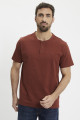 T-shirt À Col Tunisien Housemark  Rouge
