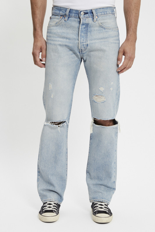 Jeans 501 Original med indigo effet usé