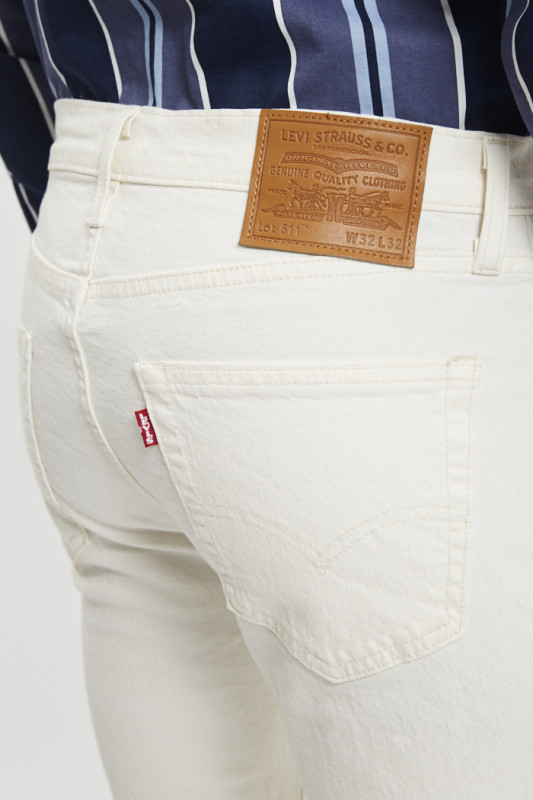 Jeans 511 slim denim blanc homme levi's