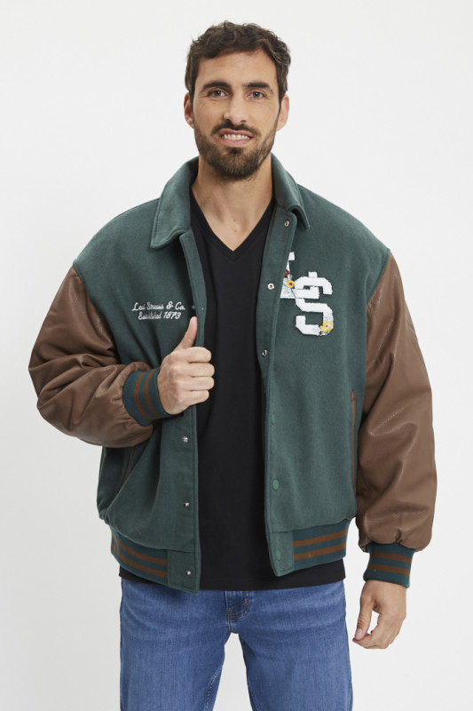 Veste Rowan verte marron homme