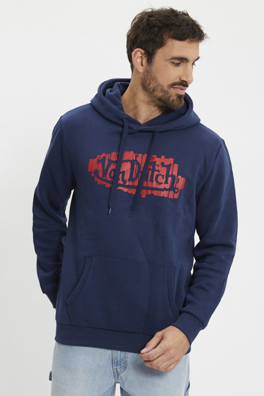 Sweat à capuche bleu marine homme