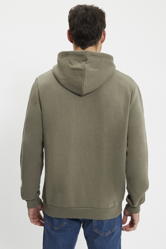 Sweat à capuche vert kaki