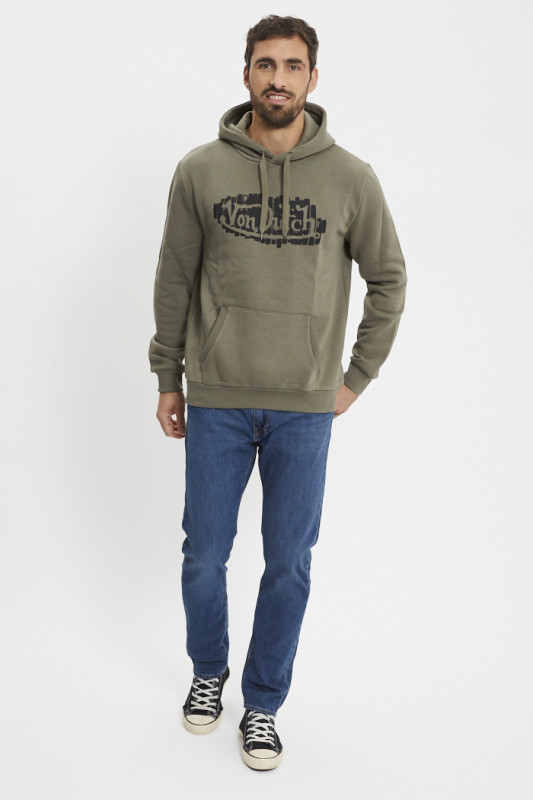 Sweat à capuche vert kaki homme Von Dutch