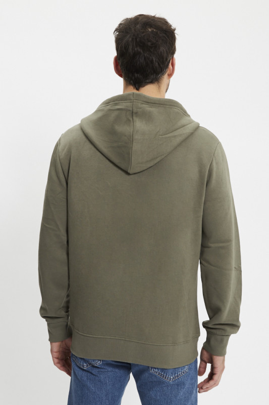 Sweat à capuche zippé kaki