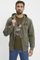 Sweat à capuche zippé kaki