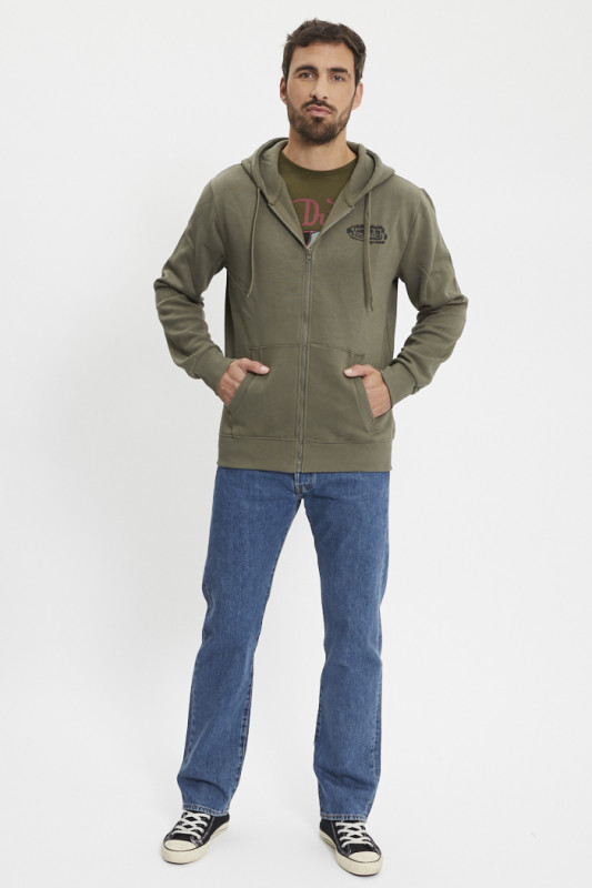 Sweat à capuche zippé kaki von dutch