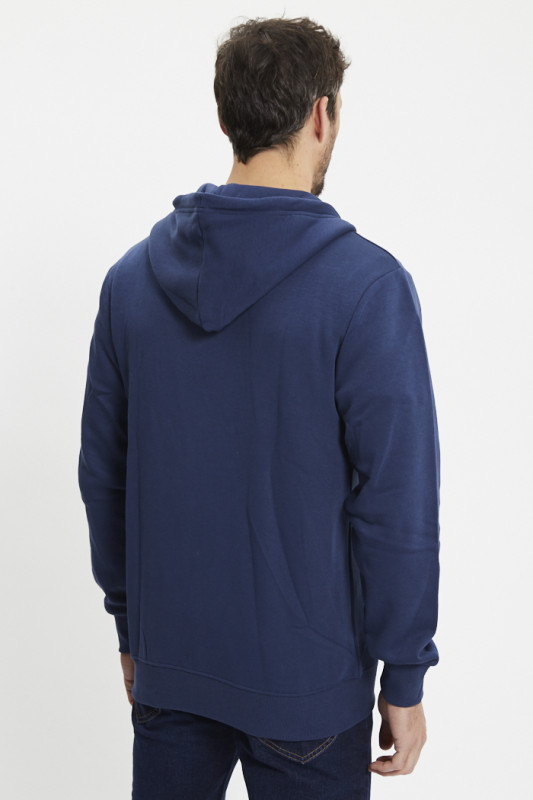 Sweat à capuche zippé bleu marine