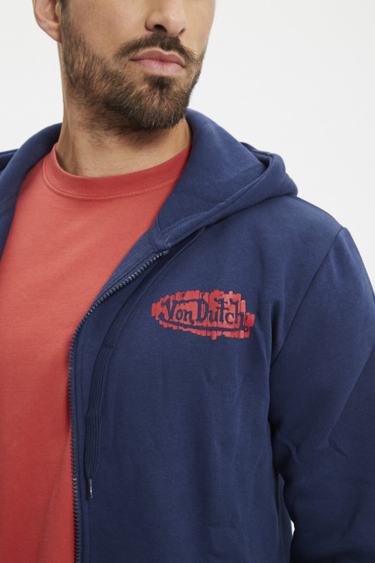 Sweat à capuche zippé bleu marine von dutch