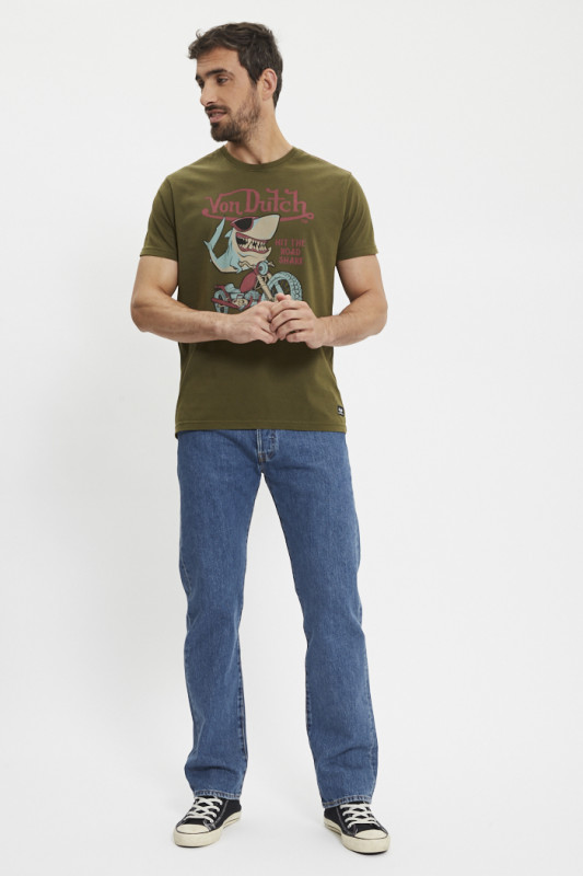 T-shirt Shark kaki Von Dutch