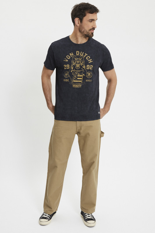 T-shirt anthracite en jersey imprimé Hard