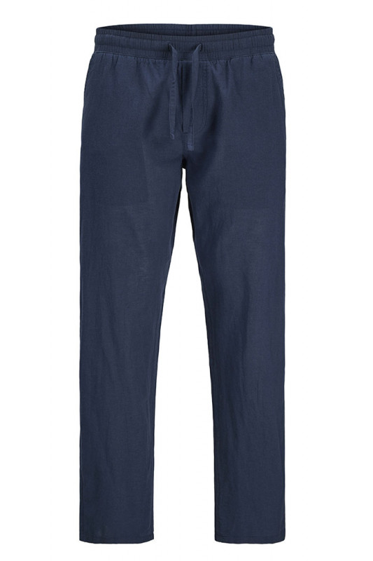 Pantalon fluide Kane bleu marine homme coton et lin
