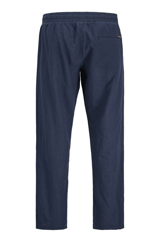 Pantalon fluide Kane bleu marine coton & lin