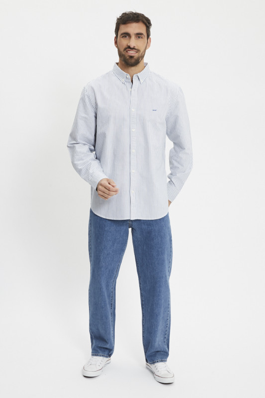 Chemise Authentic à rayures bleues col boutonné homme levi's