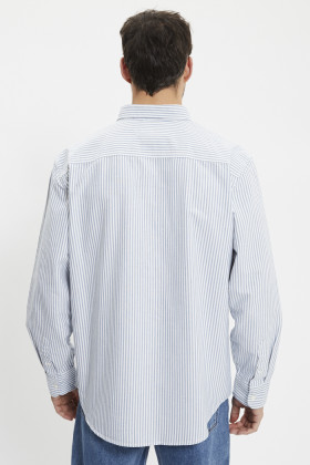 Chemise Authentic à rayures bleues col boutonné