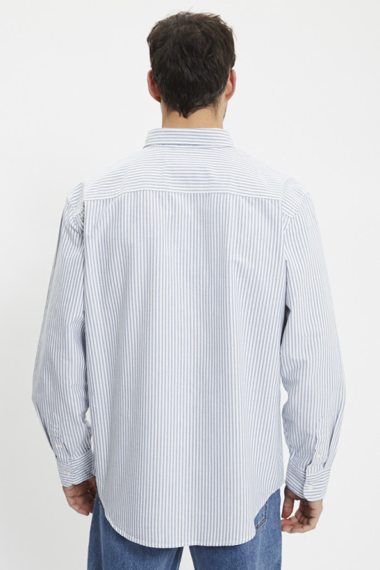 Chemise Authentic à rayures bleues col boutonné