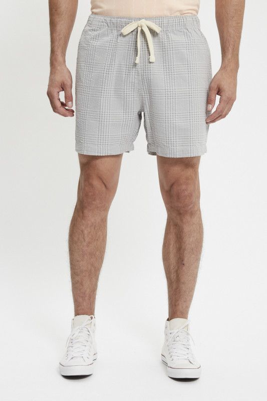 Short XX chino Easy gris à carreaux homme