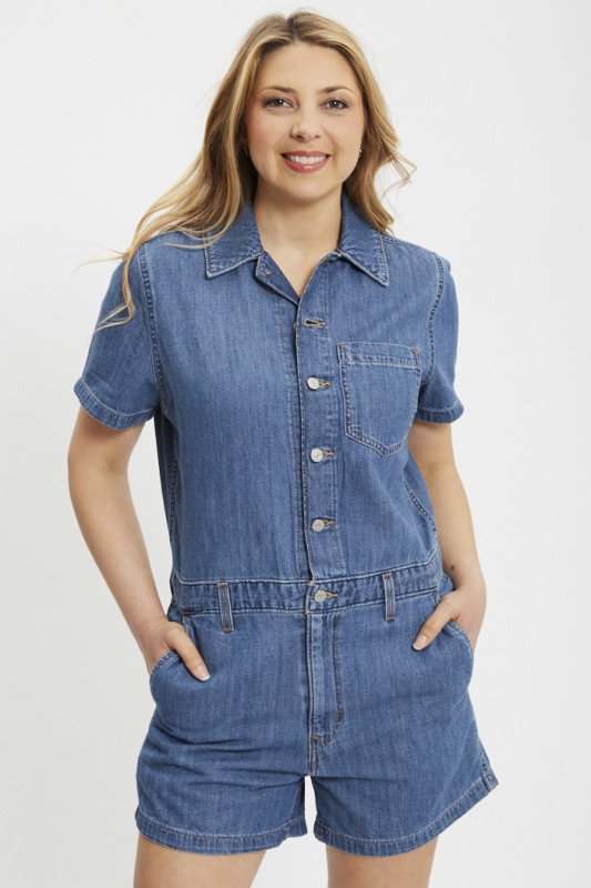 Combi-short Heritage en jeans femme