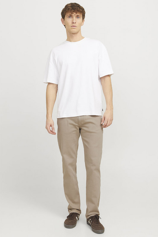 Pantalon toile Clark beige jack & jones coton mélangé