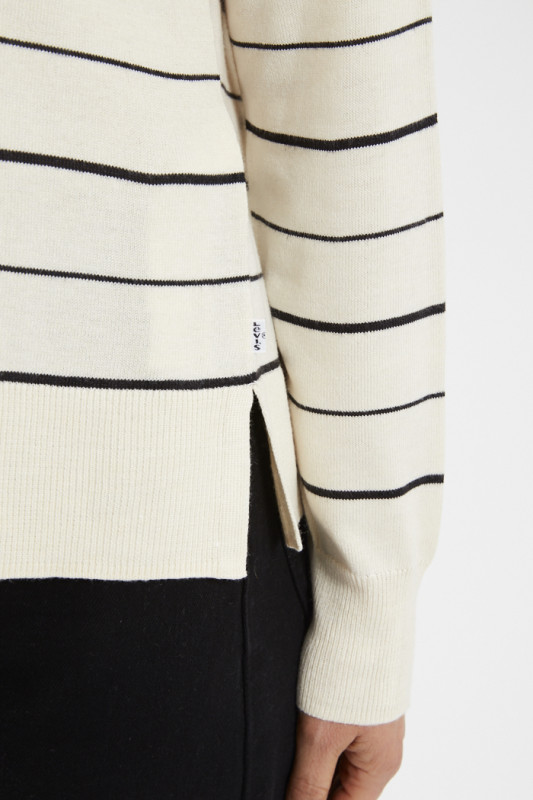 Pull Petal col V beige à rayures femme Levi's