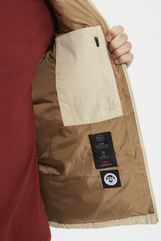 Doudoune courte Rockridge beige homme Levi's coupe standard