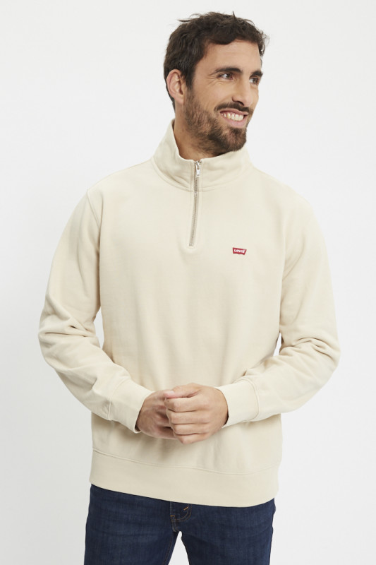 Sweat Original Housemark col camionneur beige homme