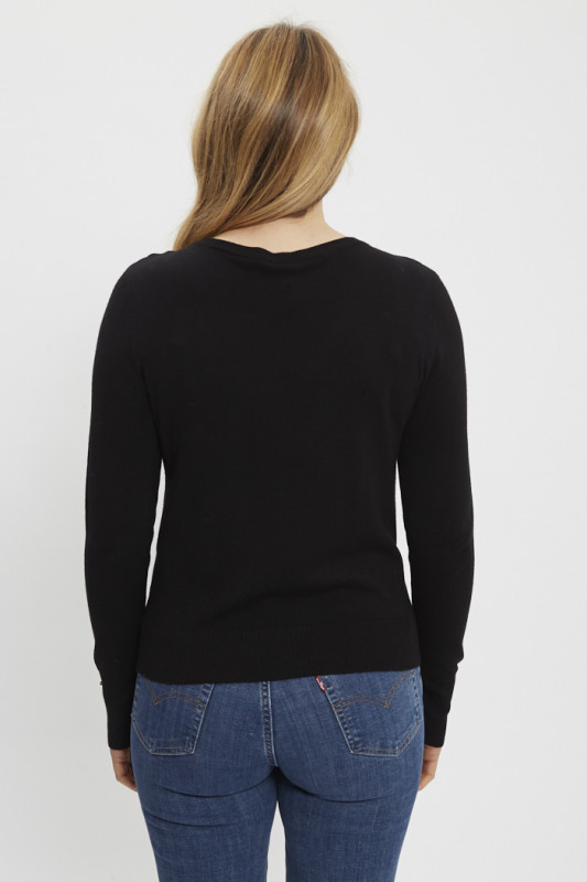 Pull Minna col V noir