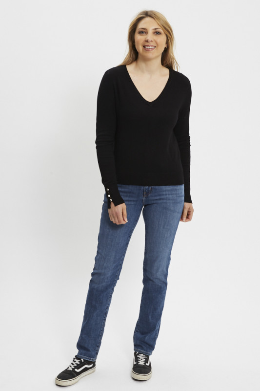 Pull Minna col V noir Only