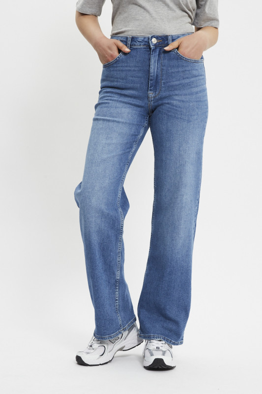 Jeans Jules jambes larges bleu denim femme