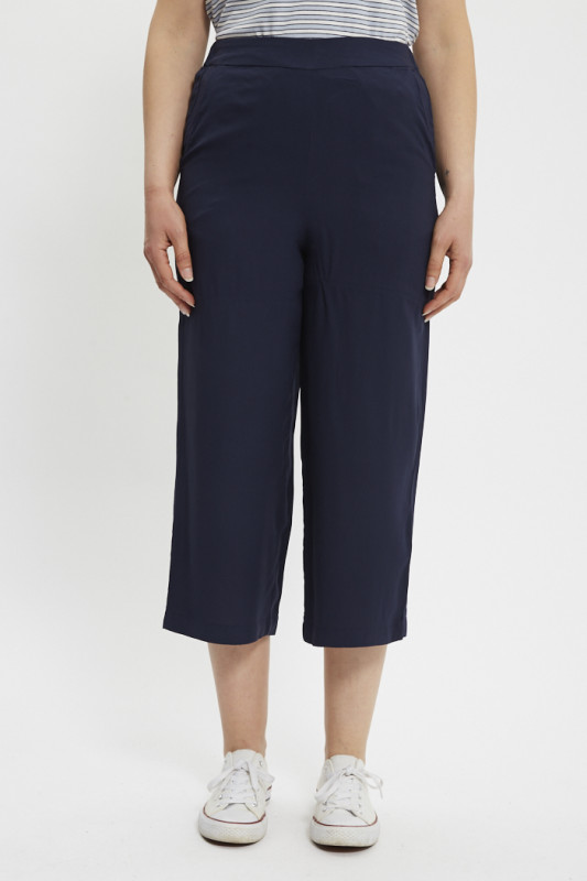 Pantalon court Selina bleu marine femme