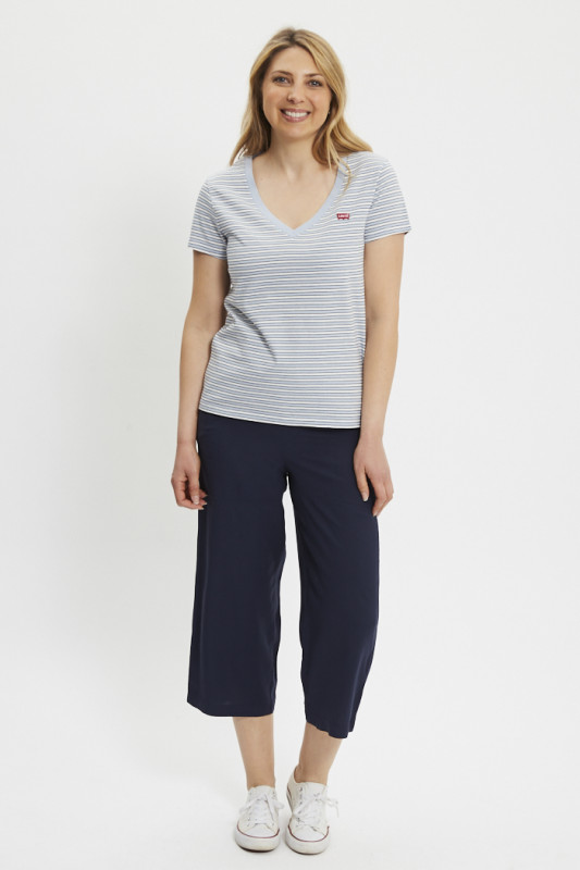 Pantalon court Selina bleu marine femme Only