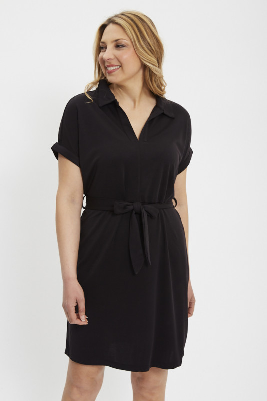 robe Hazel noire avec ceinture femme