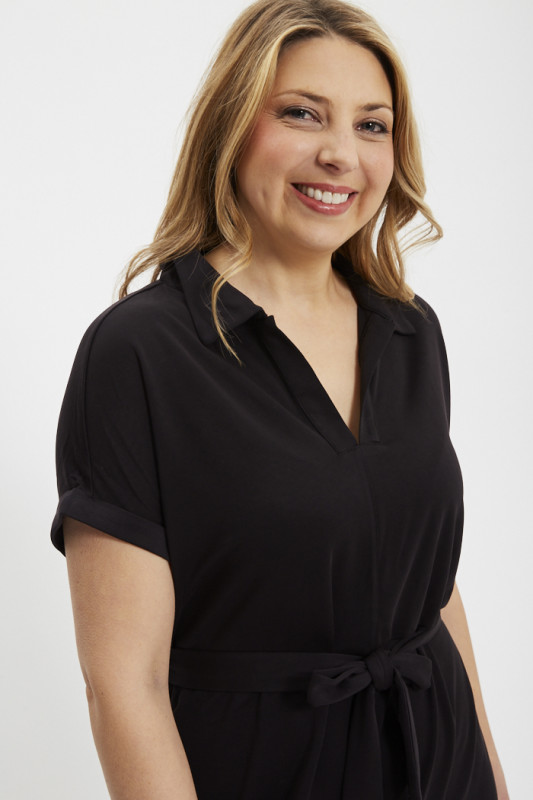 robe Hazel noire avec ceinture femme JDY