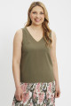 Top Selina sans manches kaki