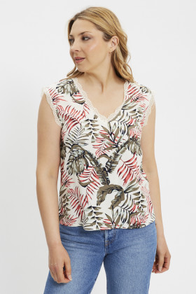 Top sans manches Selina imprimé fleurs femme