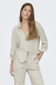 Chemise Caya beige lin mélangé