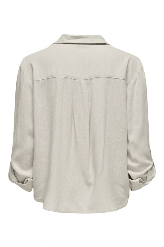 Chemise Caya beige lin mélangé JDY manches longues