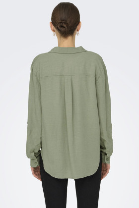 Chemise Caya verte lin mélangé