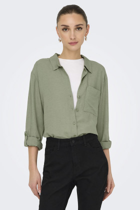 Chemise Caya verte lin mélangé femme