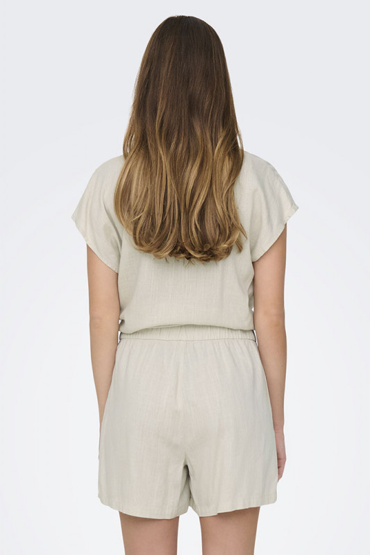 Short Caya beige lin mélangé