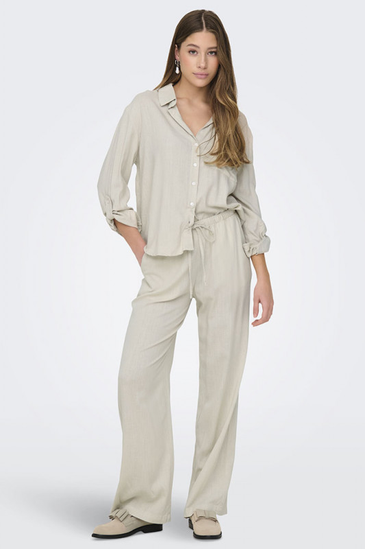  Pantalon Caya beige lin mélangé femme