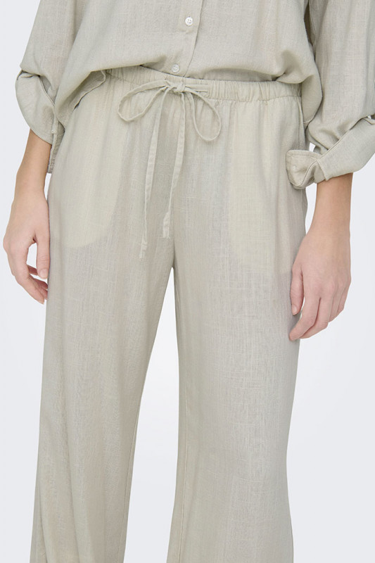 Pantalon Caya beige lin mélangé femme JDY