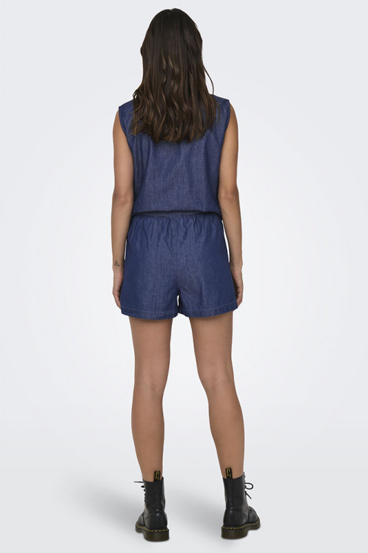 Short Kai taille haute bleu denim