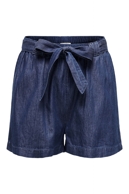 Short Kai taille haute bleu denim femme JDY en coton 