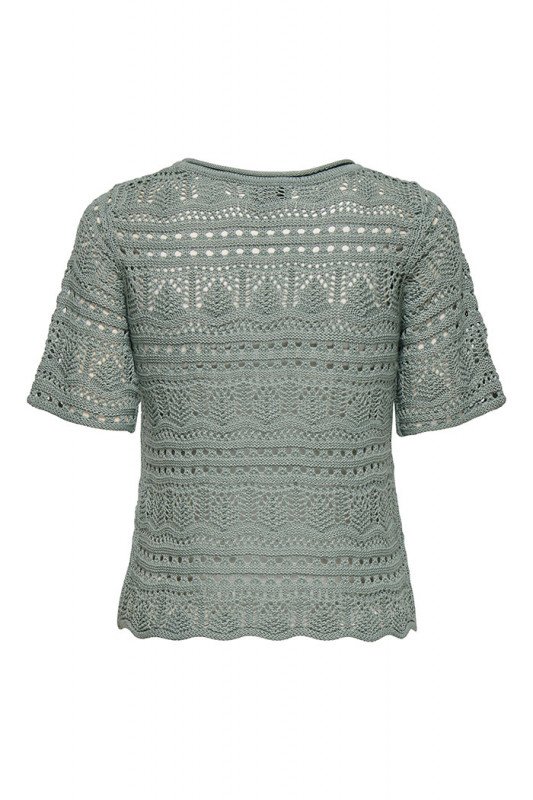 Pull Sun Lay en maille vert manches courtes JDY