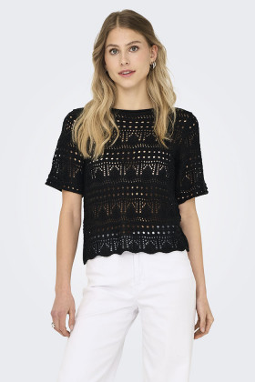 Pull Sun Lay en maille noir femme