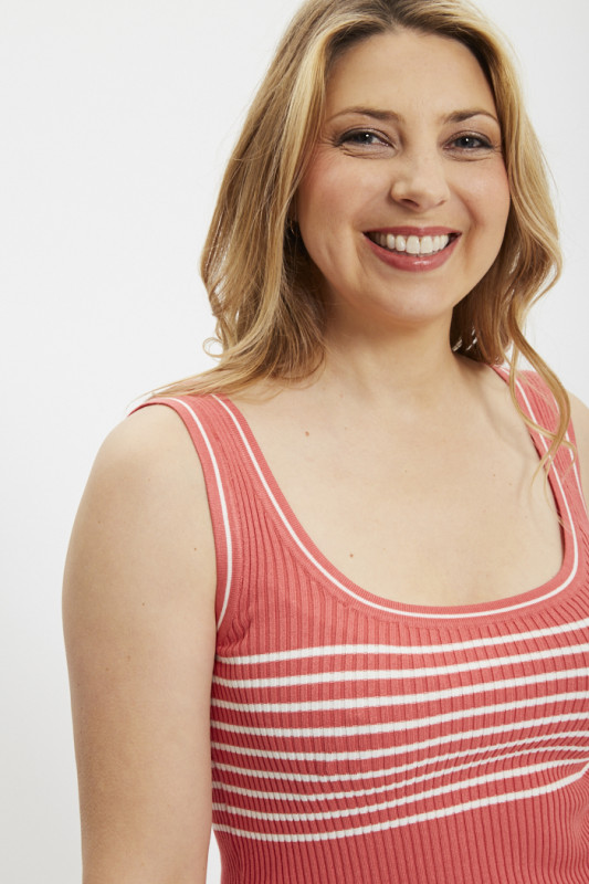 Top Nanna rose à rayures blanches JDY